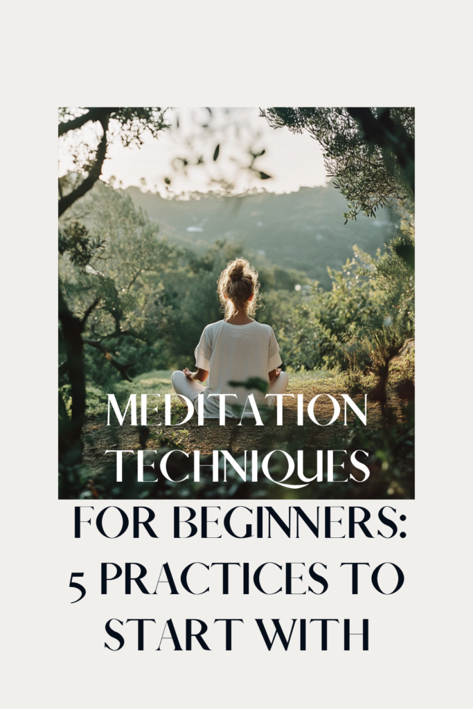 girl sitting in meditation pose in the woods