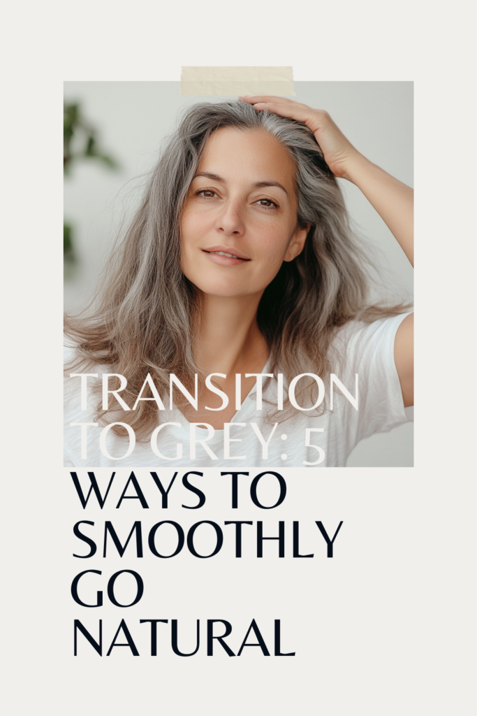 a women on her way to transition to grey hair