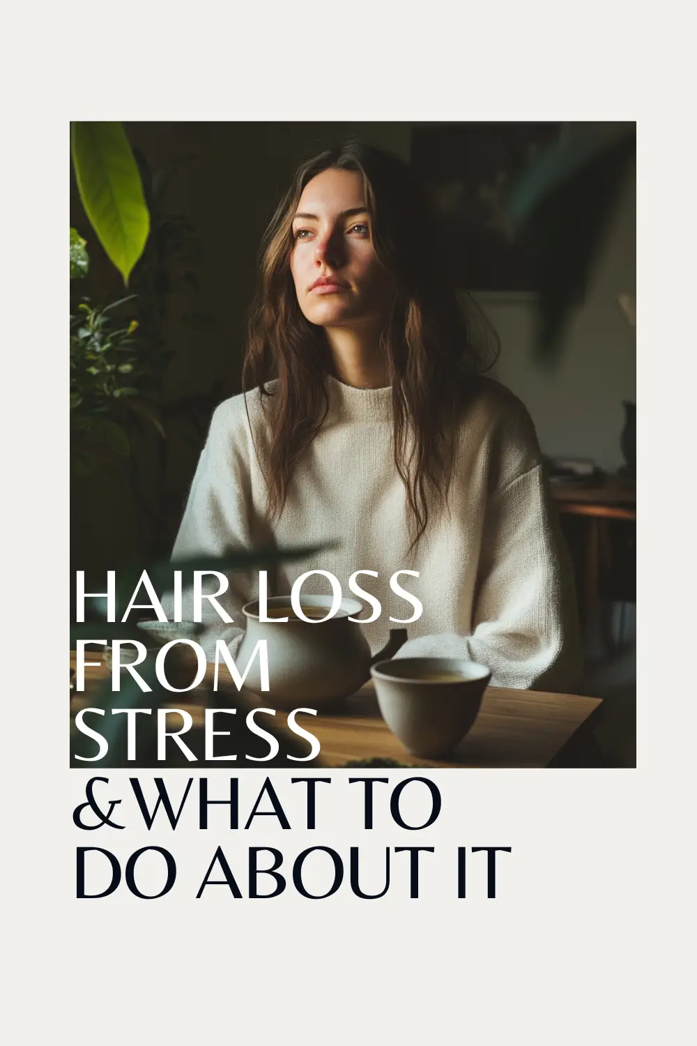 a girl sitting and drinking tea for calm down