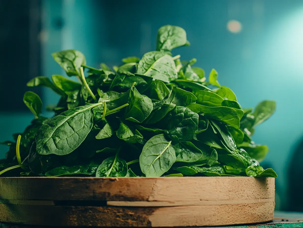 food photography spinach