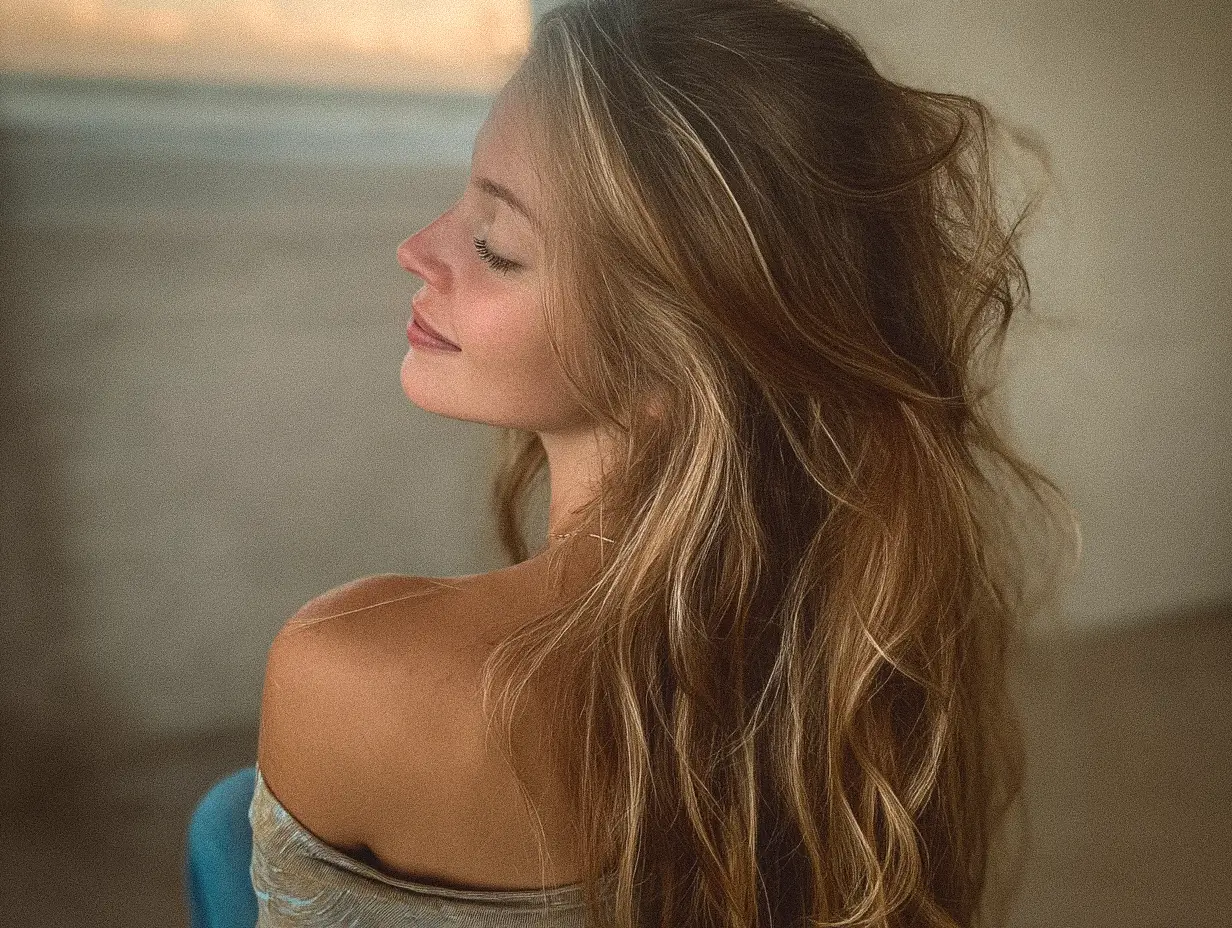 Summer hair color idea is a babylights on natural hair