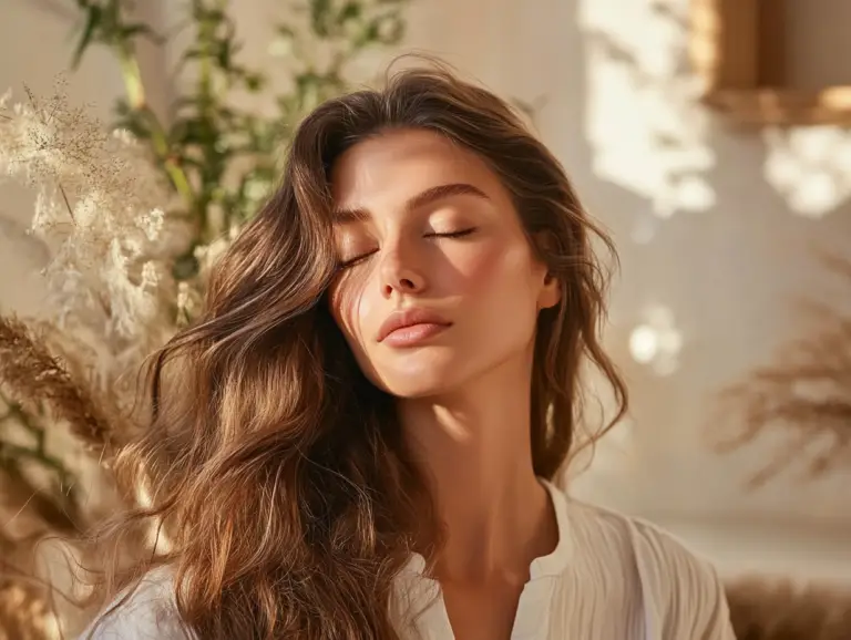 girl with beautiful healthy natural hair