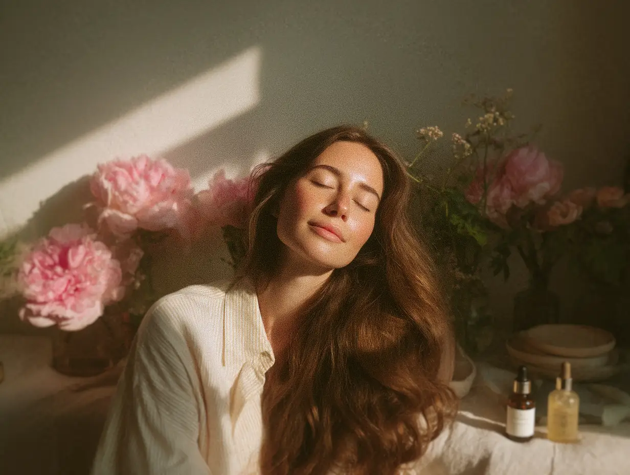 holistic women enjoying hair care rituals